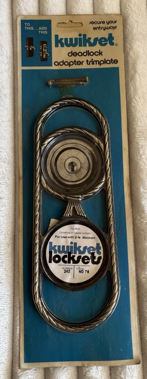Vintage Kwikset Deadlock Adapter Trim Plate #242 Finish 7B  2-3/8"